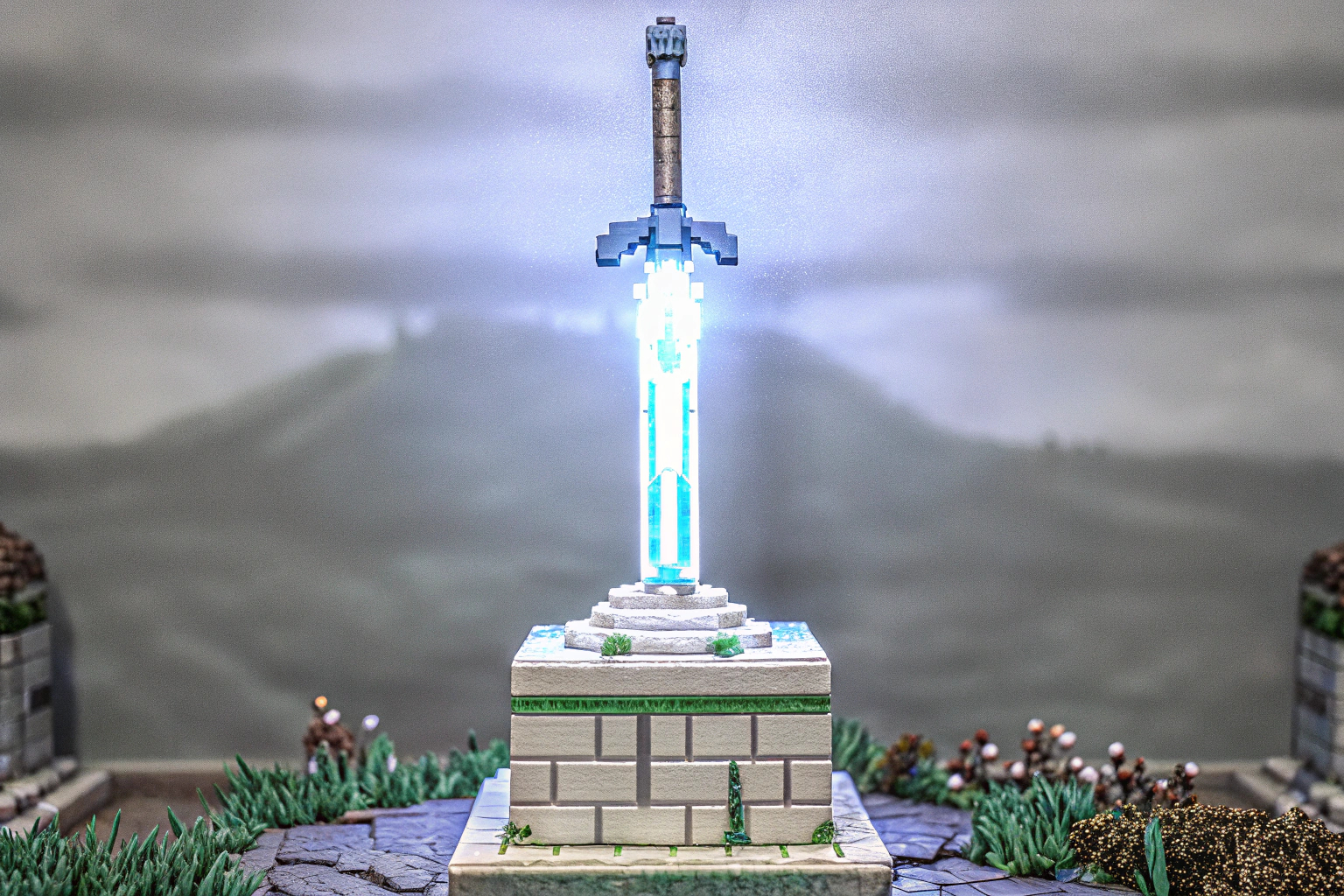 Das leuchtende Meisterschwert von Link als LEGO MOC, inspiriert vom Spiel BOTW. LEGO MOC Meisterschwert