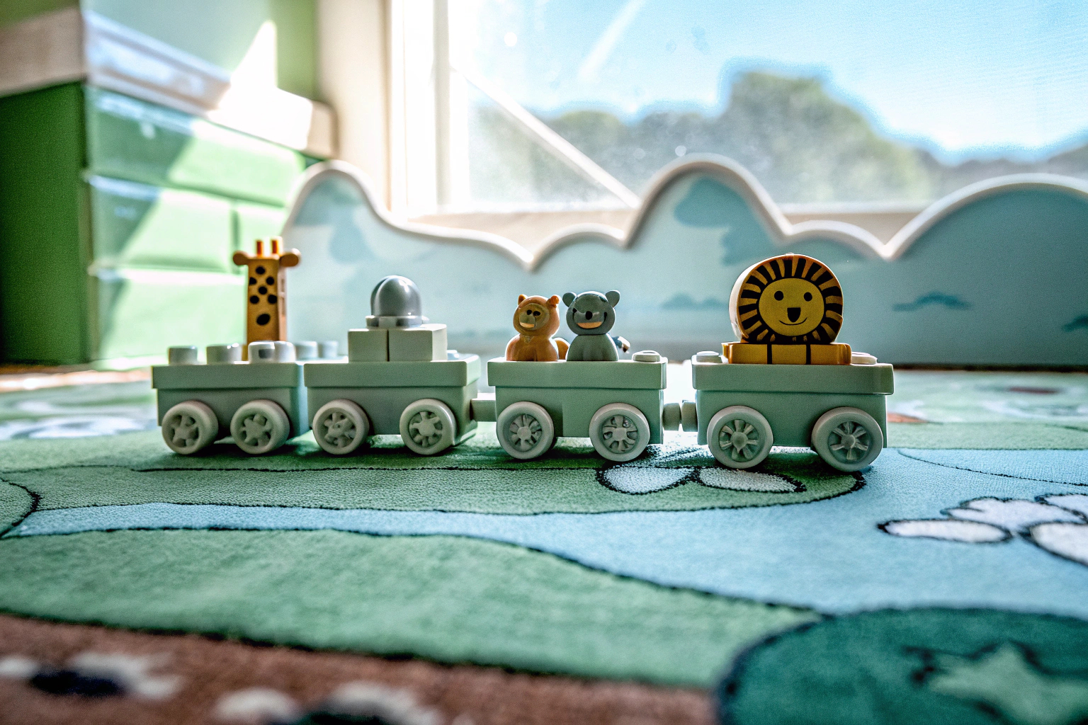 Der LEGO DUPLO Tierzug mit den baubaren Tierfiguren und Waggons. LEGO DUPLO Tierzug