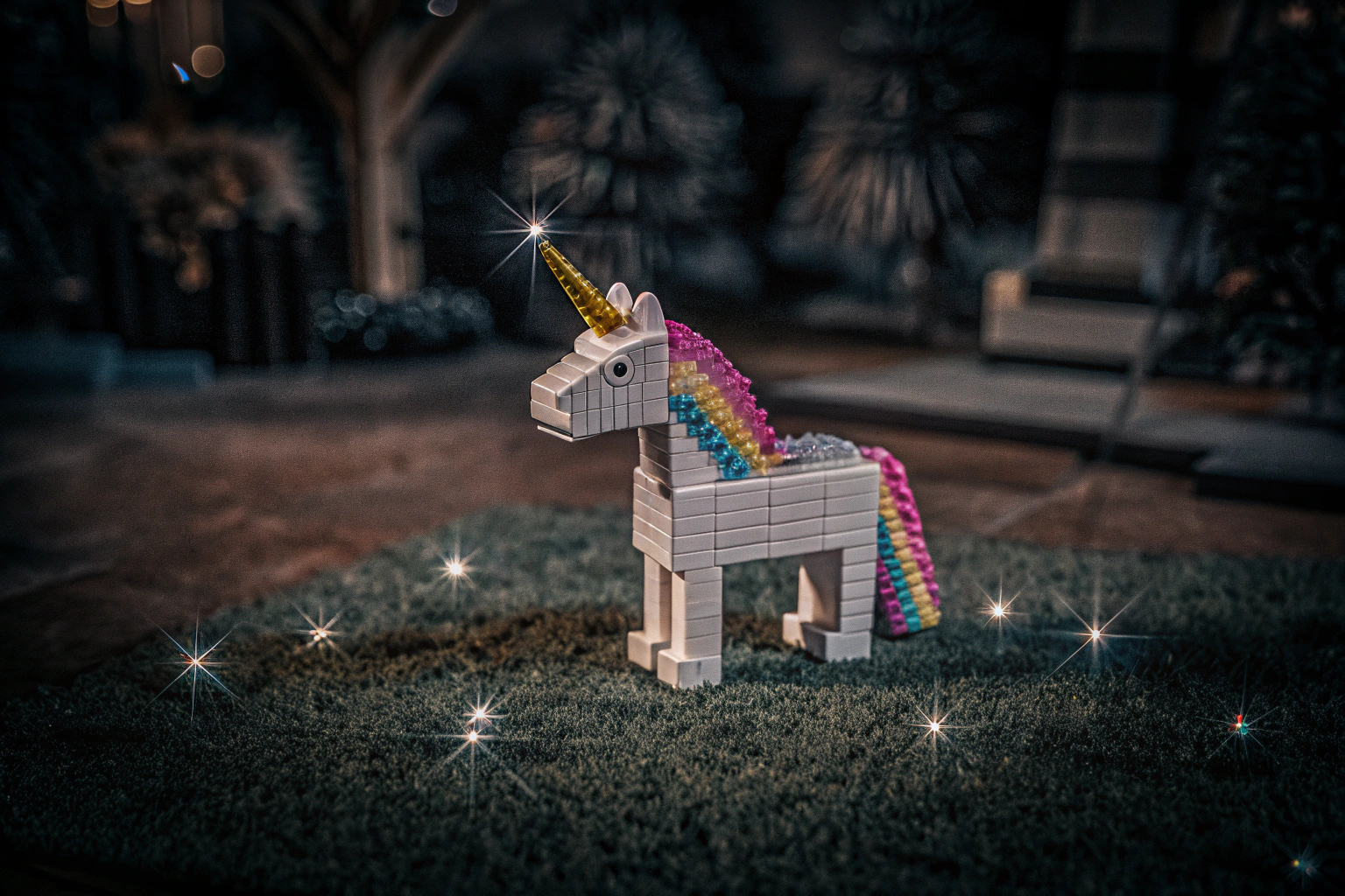 Detailaufnahme eines LEGO Einhorns aus dem LEGO Creator 3in1 Set. LEGO Einhorn