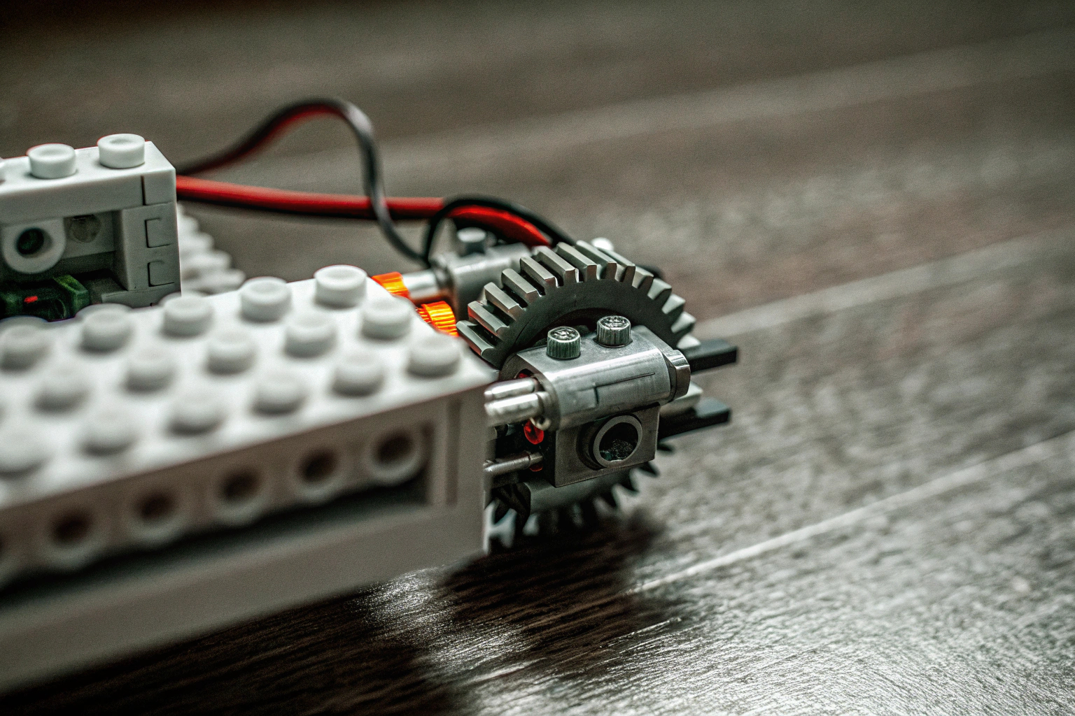 Detailaufnahme eines LEGO Technic Modells in Aktion. LEGO Technic Action