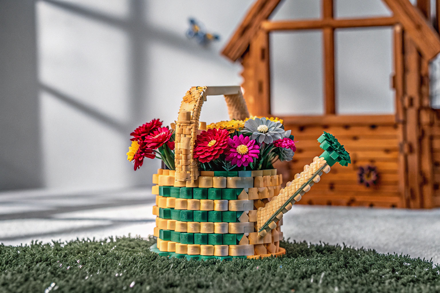 Die LEGO Gießkanne mit Blumen und weiteren Modellen aus dem Creator 3in1 Set. LEGO Gießkanne mit Blumen