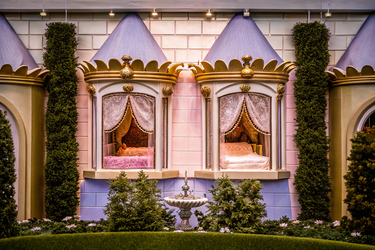 Ein bezauberndes Puppenhaus mit Prinzessinnen-Thema und reichhaltigen Details. Prinzessinnen Puppenhaus