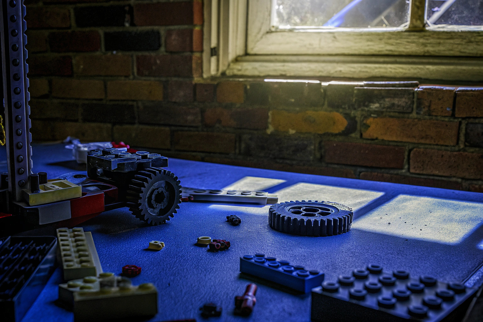 Ein Kind, das begeistert ein LEGO Technic Modell zusammenbaut. Kind baut LEGO Technic Modell