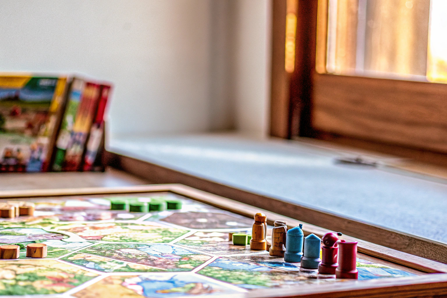 Ein Kind, das konzentriert ein Brettspiel spielt. Konzentriertes Kind beim Spielen