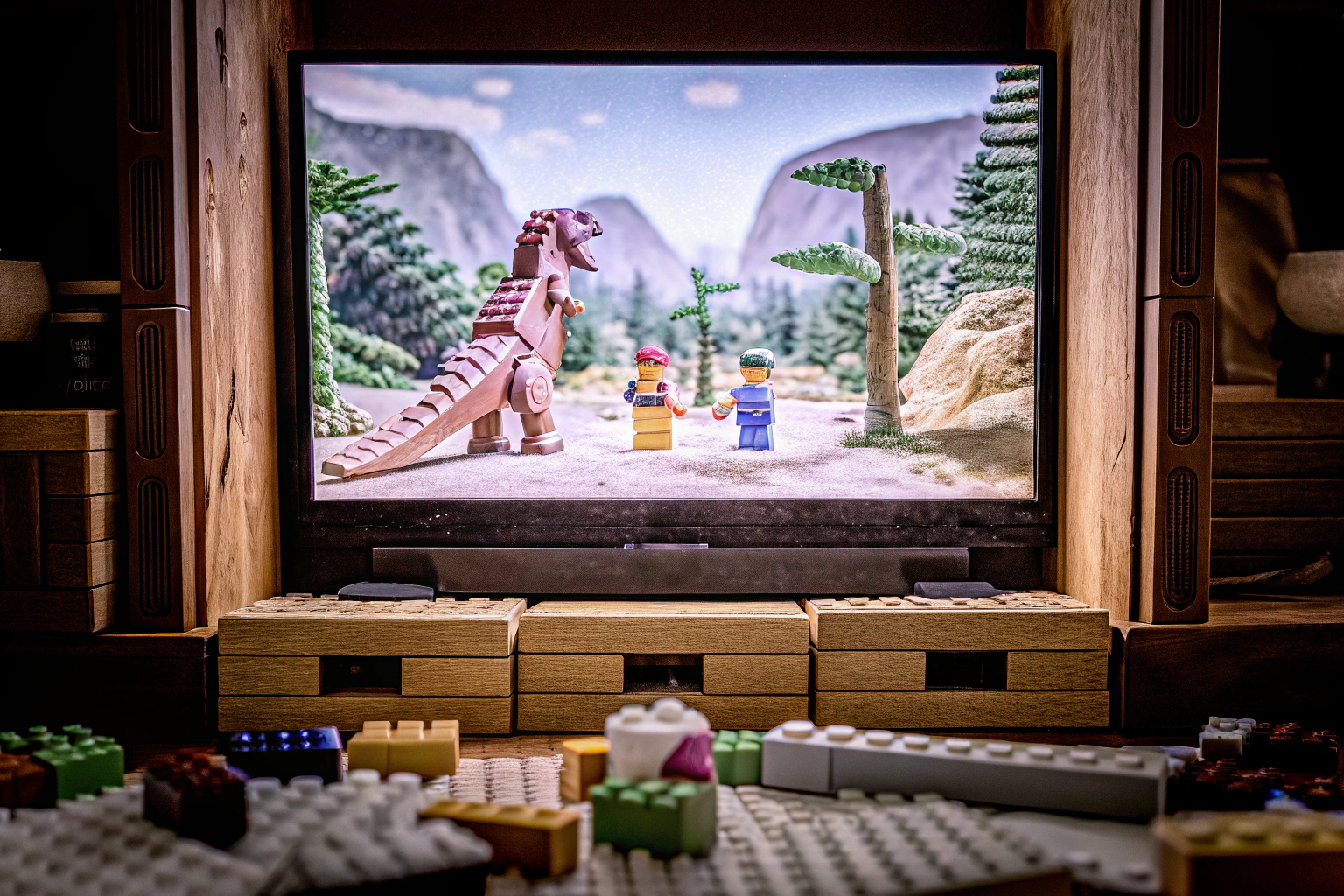 Ein Kind spielt das LEGO Jurassic World Videospiel und lernt durch interaktive Geschichten. LEGO Jurassic World Videospiel für Sprachentwicklung