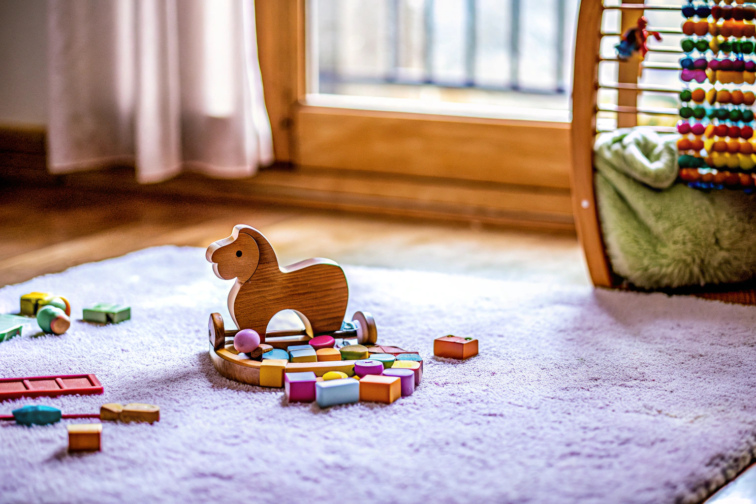 Ein Kind spielt mit dem LZDMY Montessori Spielzeug, umgeben von bunten Bausteinen. LZDMY Montessori Spielzeug für Babys