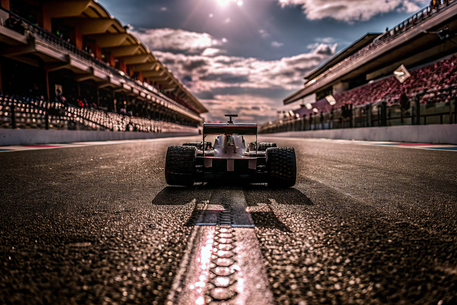 Ein LEGO Technic Mercedes F1 auf der Rennstrecke. LEGO Technic Mercedes-AMG F1