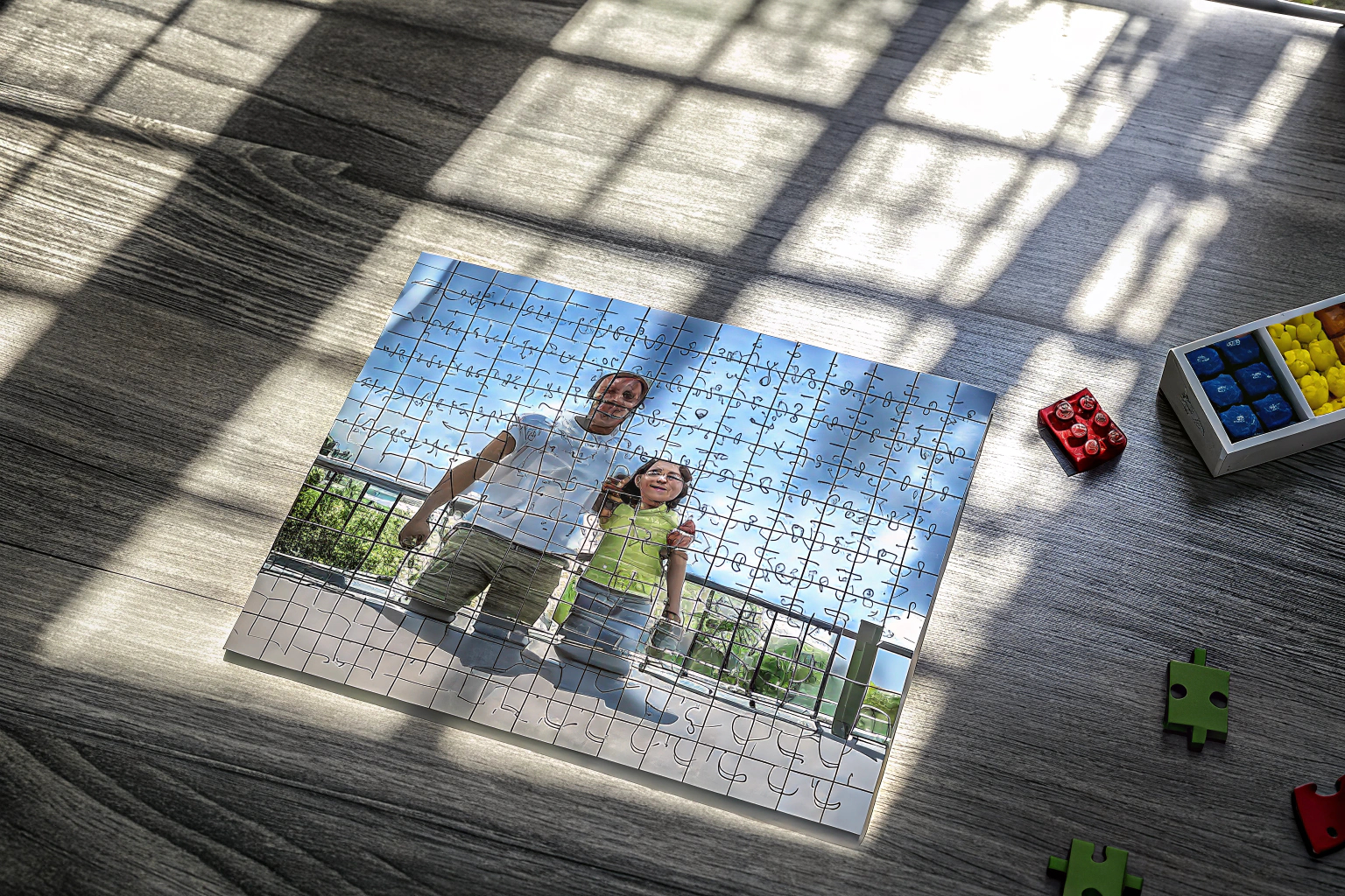 Ein personalisiertes LEGO-Fotopuzzle, das dem Beschenkten eine einzigartige Freude bereitet. Personalisierte LEGO-Fotopuzzle