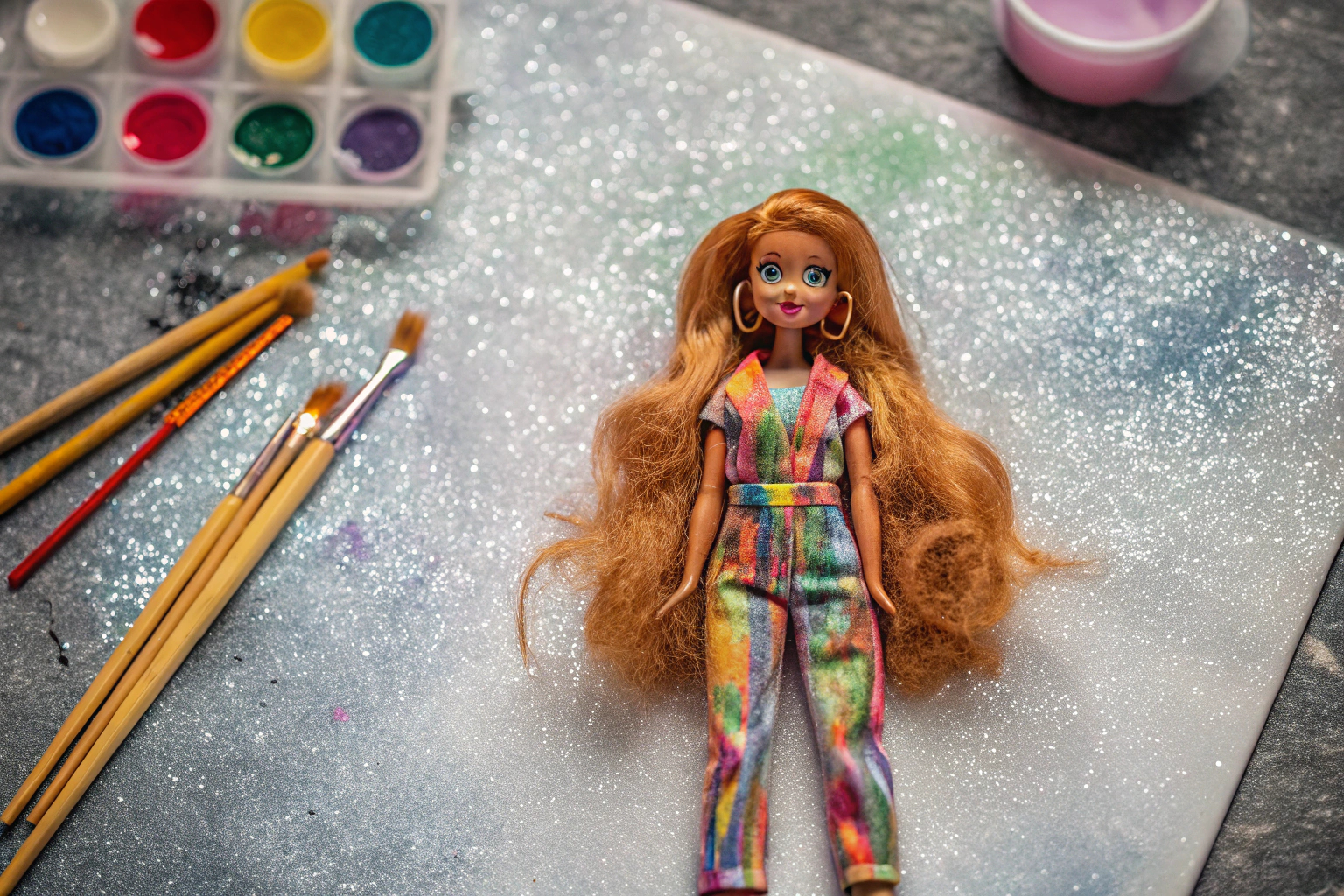 Eine bunte Rainbow High Modepuppe mit bemalbaren Outfits und Accessoires. Rainbow High Modepuppe