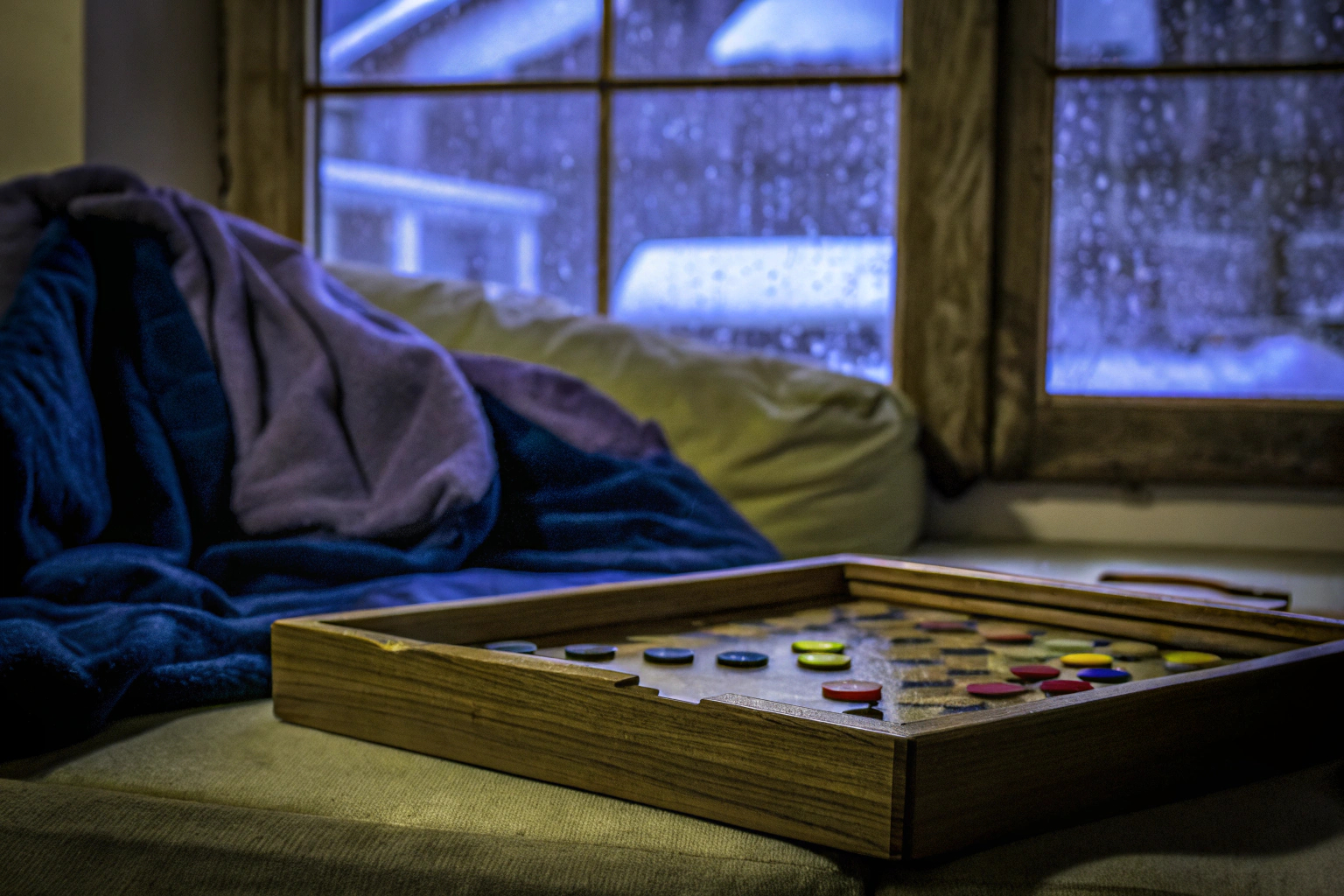 Eine Familie spielt gemeinsam ein Brettspiel aus einer Spielesammlung. Familie spielt Brettspiel