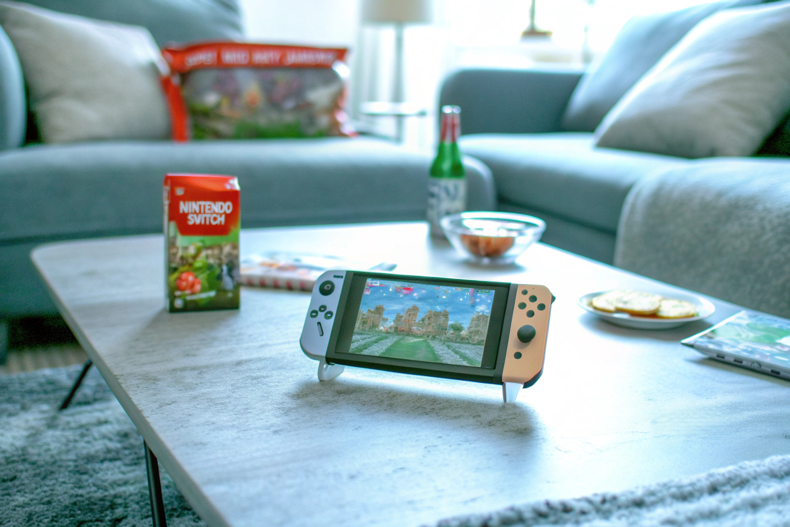 Eine Gruppe von Freunden, die Super Mario Party Jamboree auf der Nintendo Switch spielen und dabei viel Spaß haben. Super Mario Party Jamboree Spielen
