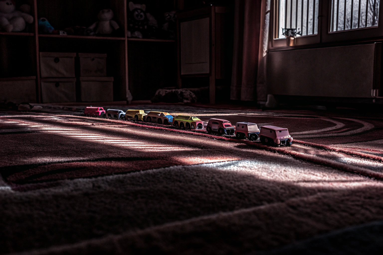 Kinder arrangieren ein Rennen mit Tikplus Spielzeugautos, um soziale Fähigkeiten zu entwickeln. Kinder spielen mit Tikplus Auto Spielzeug