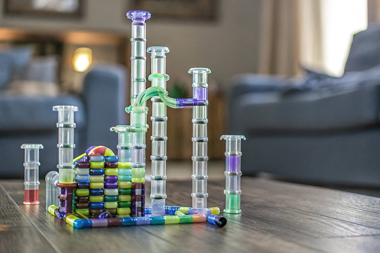 Kinder beim Spielen mit dem Gravity Maze von ThinkFun Kinder spielen Gravity Maze