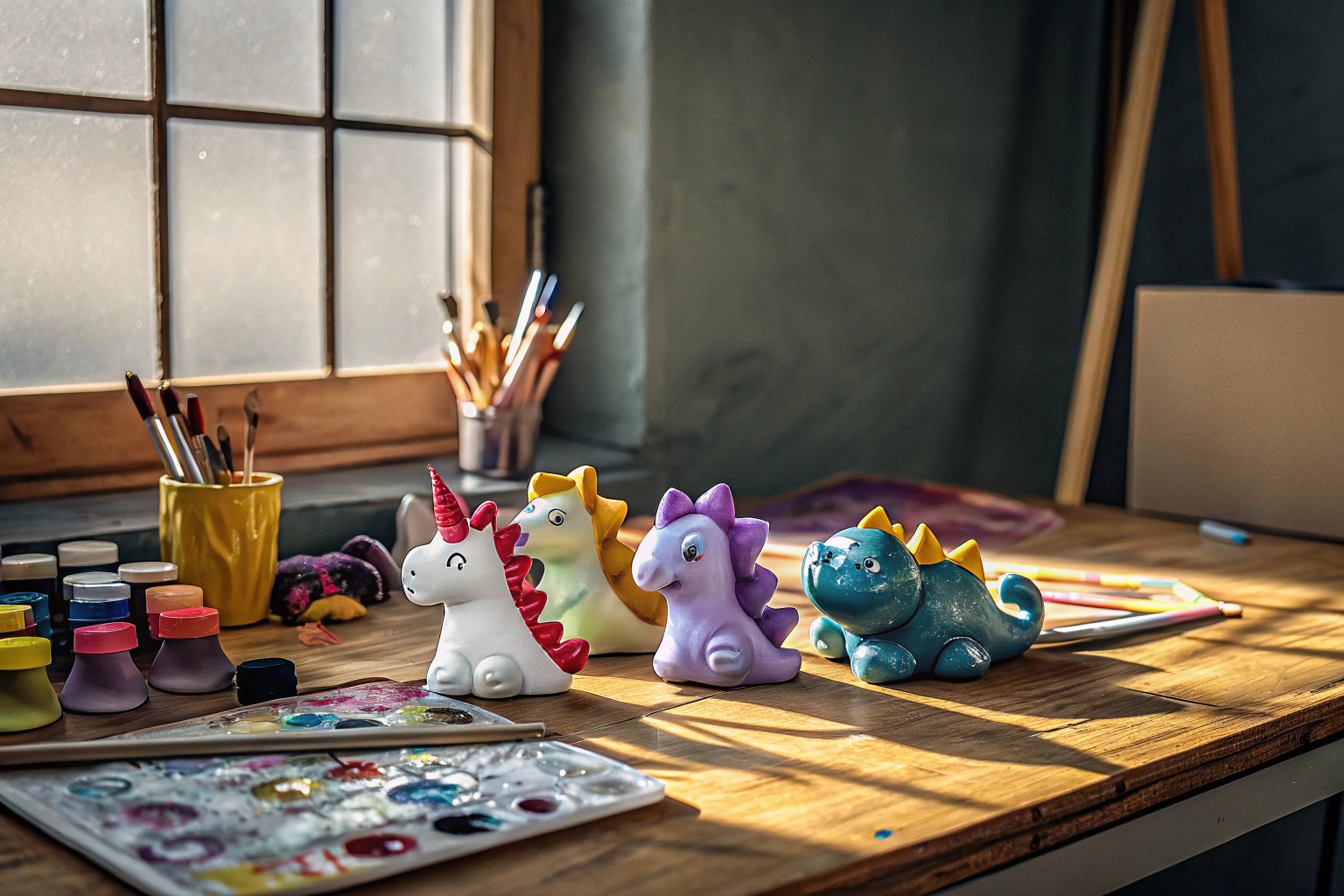 Kinder, die ein Squishy-Spielzeug gestalten und bemalen Kinder gestalten Squishy-Spielzeug