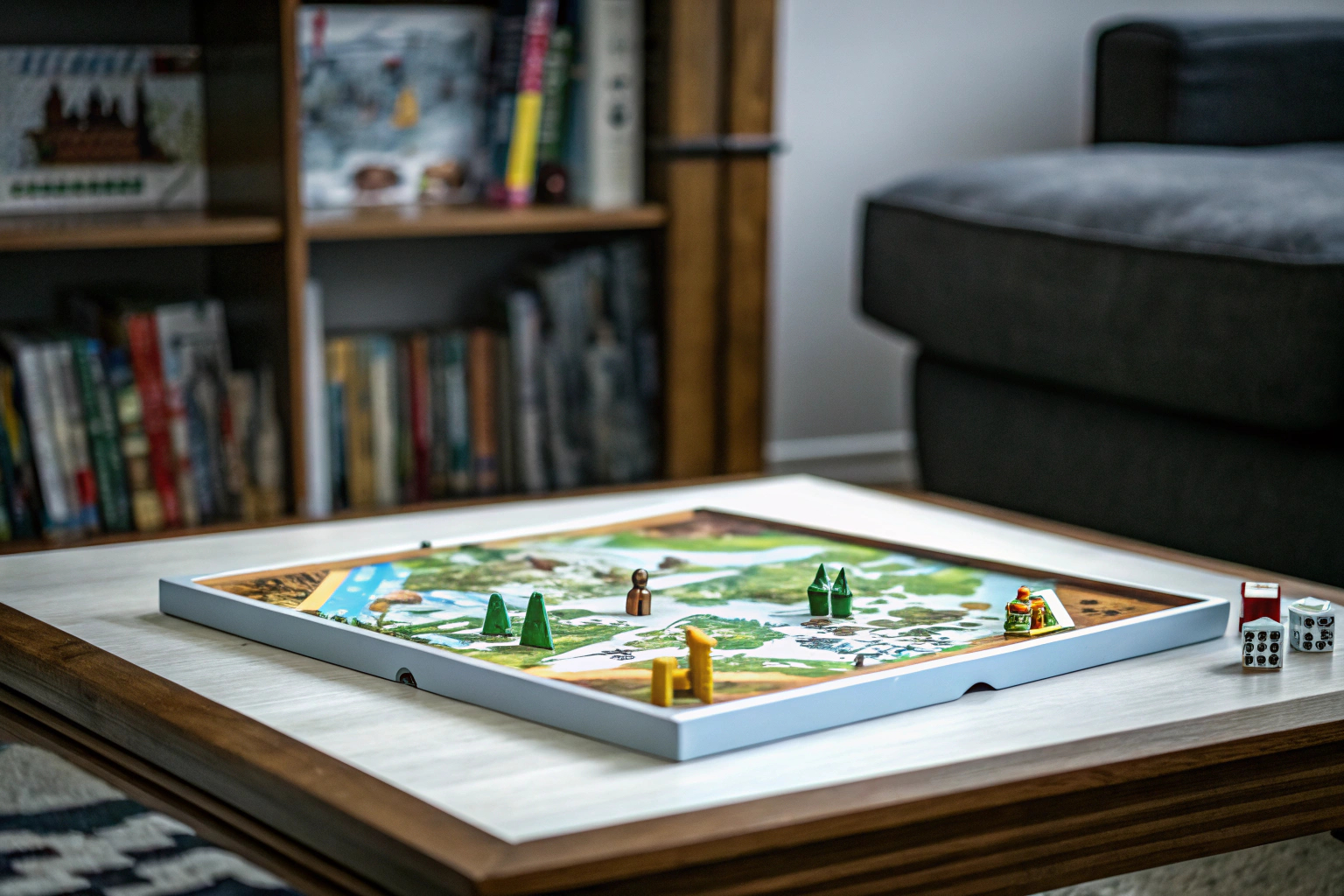 Kinder, die gemeinsam ein Strategiespiel spielen und dabei Spaß haben. Kinder beim Strategiespiel