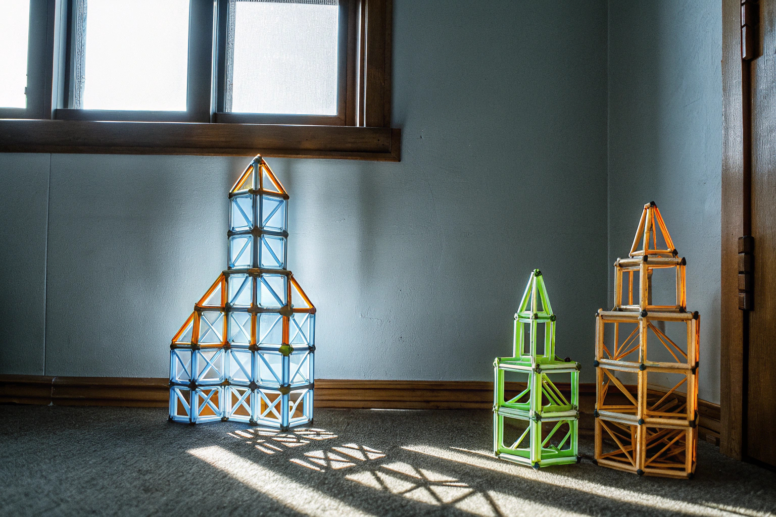Kinder, die mit dem YUDOXN Konstruktionsspielzeug im Dunkeln spielen. YUDOXN Glow in the Dark Bauspielzeug