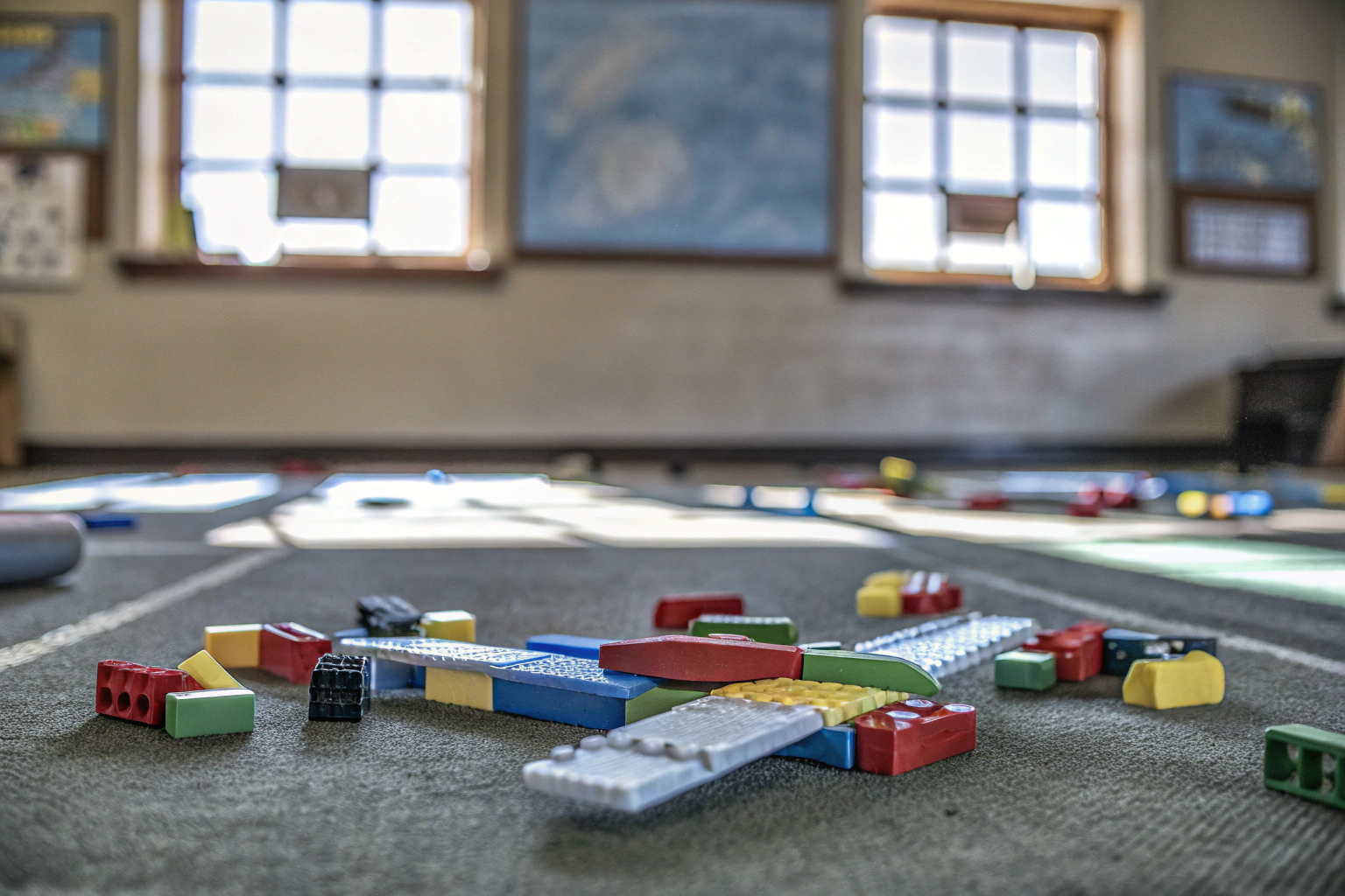 Kinder, die mit VATOS STEM Bausteinen spielen und ein Flugzeug bauen. Kinder spielen mit VATOS STEM Bausteinen