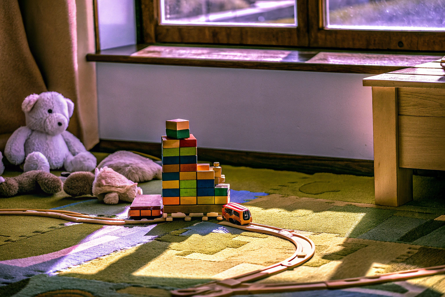 Kinder, die mit verschiedenen pädagogischen Spielzeugen spielen. Kinder spielen mit Lernspielzeug