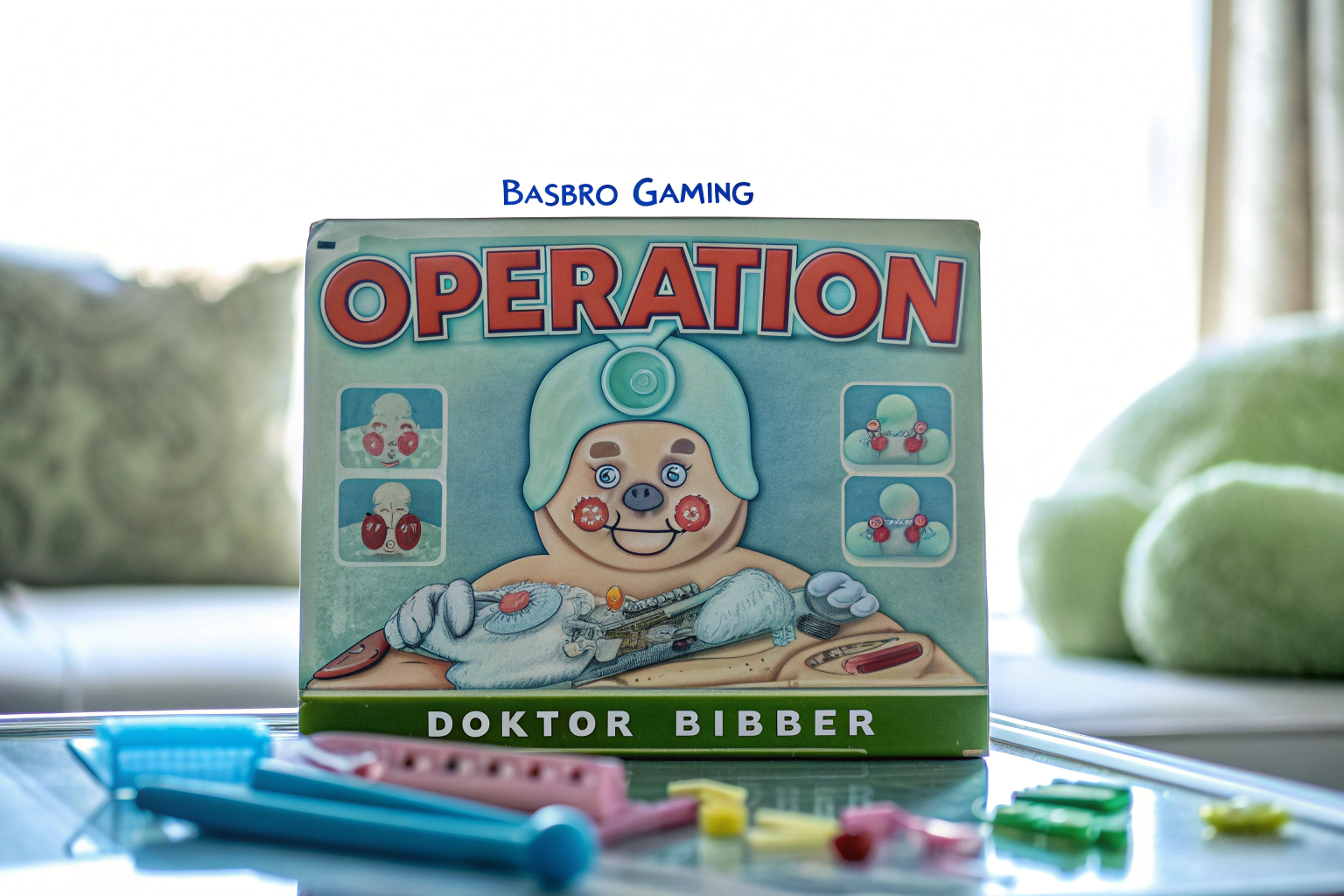 Kinder spielen Doktor Bibber von Hasbro Gaming und entfernen Wehwehchen. Kinder bei der Operation im Spiel Doktor Bibber