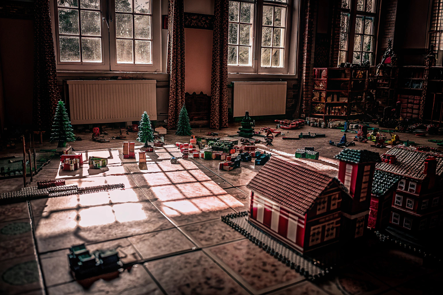Kinder spielen gemeinsam mit LEGO und kreieren ihre eigenen Welten. Gemeinsames LEGO Spiel