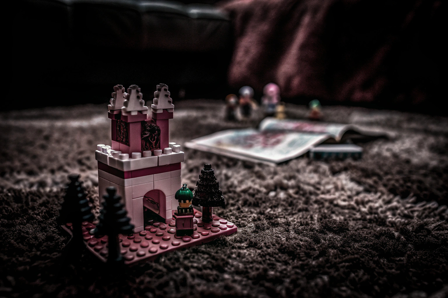 Kinder spielen mit LEGO-Steinen und erzählen Geschichten. Kinder spielen mit LEGO und entwickeln Sprachfähigkeiten