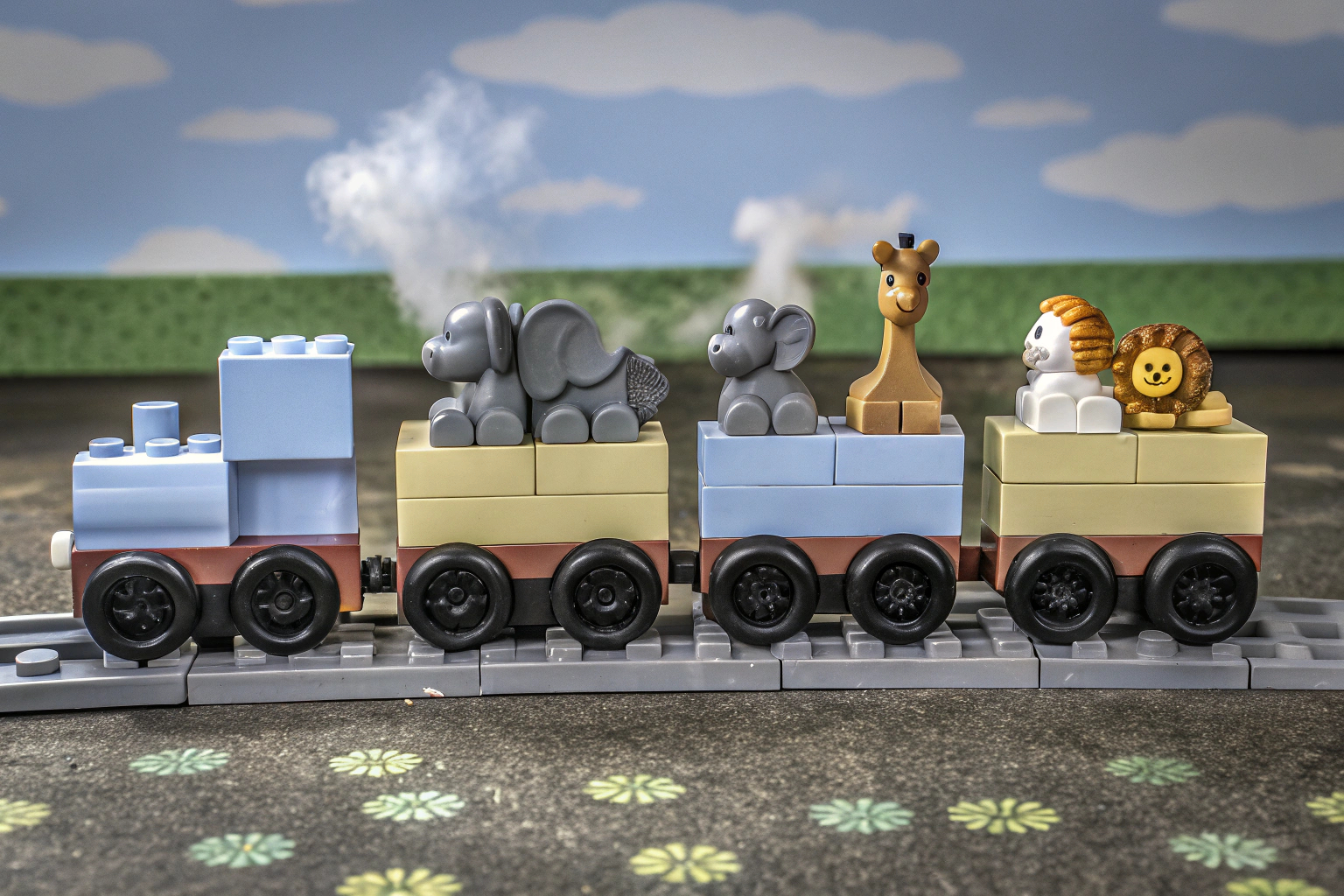 LEGO Duplo Tierzug mit verschiedenen Tierfiguren, ideal für kreative Rollenspiele. LEGO Duplo Tierzug