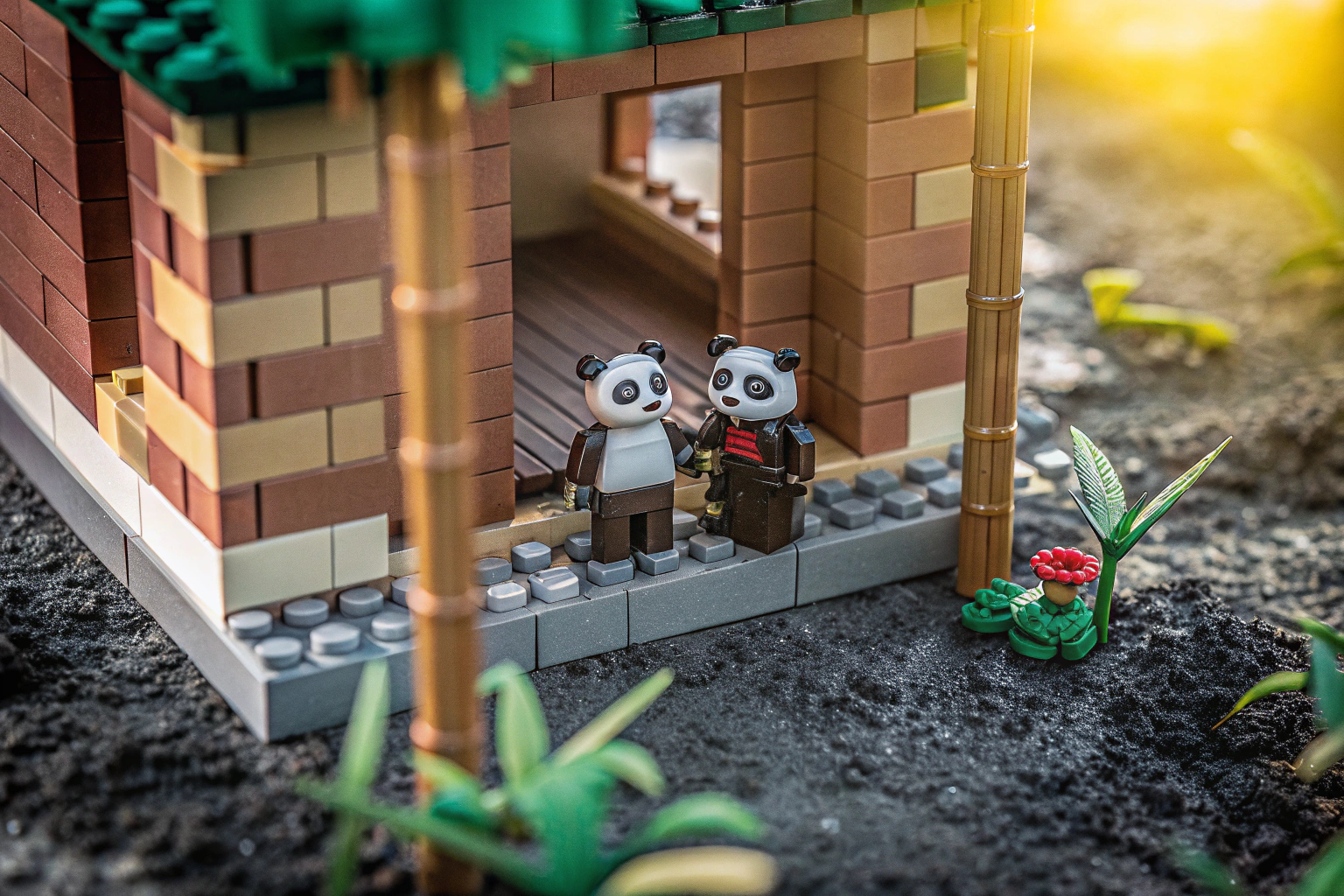 LEGO Minecraft Das Pandahaus Set mit beweglichen Figuren und Dschungel-Details. LEGO Minecraft Pandahaus
