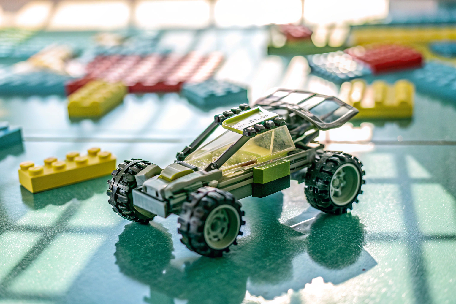 Lego Technic Offroad Rennbuggy mit realistischen Details und Funktionen. Lego Technic Offroad Rennbuggy