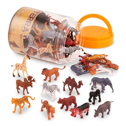 Terra 60-teilig Tierfiguren Sammlung Wildtiere
