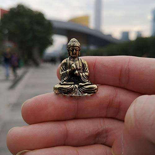 HDmirrorR Mini Tragbare Vintage Messing Buddha Statue