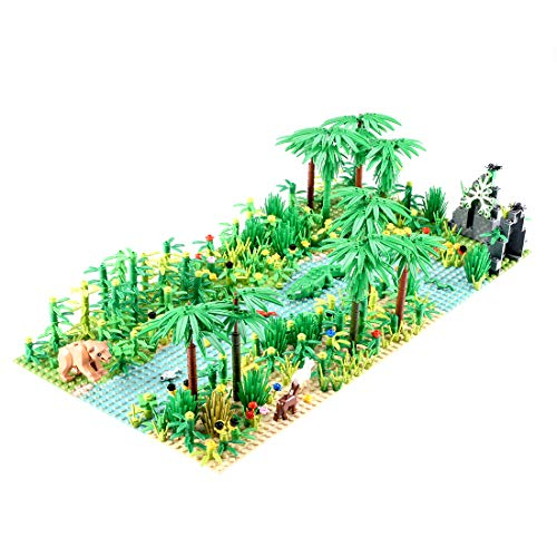 Tropischer Regenwald, botanische Landschaft mit Bauplatten für LEGO-Baumhaus
