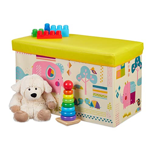 Relaxdays Sitzbox Kinder, Motiv Tiere