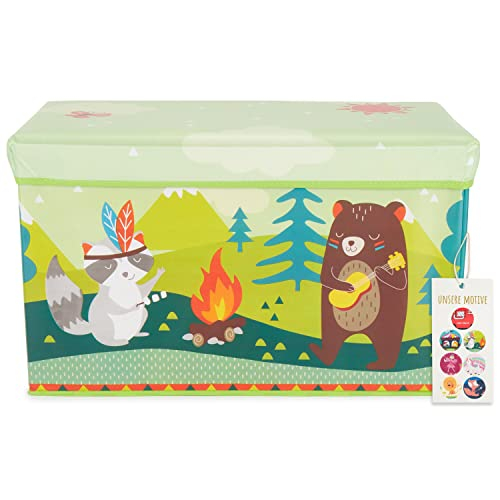 Bieco Aufbewahrungsbox mit Sitzhocker Waldtiere