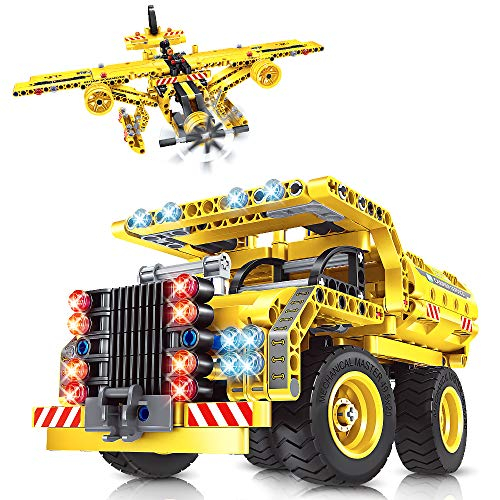 VATOS STEM Bausteine – 2 in 1 Technic Flugzeug LKW