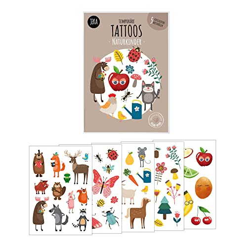 Hautfreundliche Kindertattoos zum Aufkleben - Motiv Naturkinder