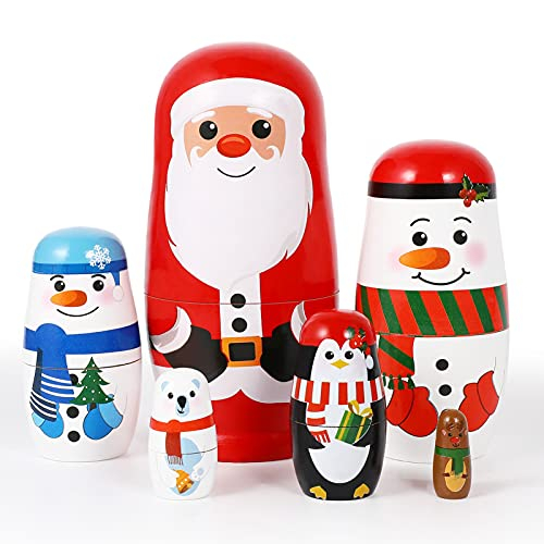 EXCEART Weihnachten Aus Holz Stapel Puppe