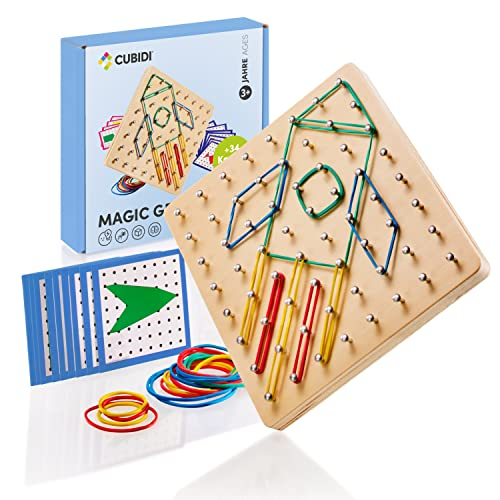 CUBIDI® Kreatives Montessori Holzpuzzle Geoboard