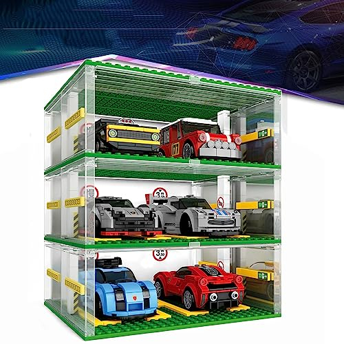 Bausteine Garage DIY 3-Schicht Vitrine Auto Parkhaus