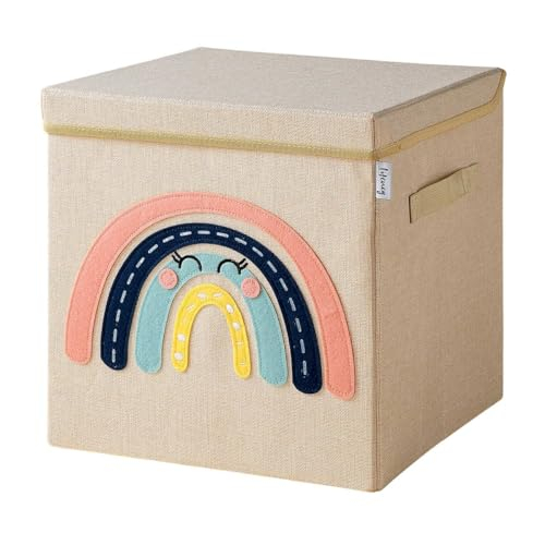 LIFENEY Aufbewahrungsbox mit Deckel und Regenbogen