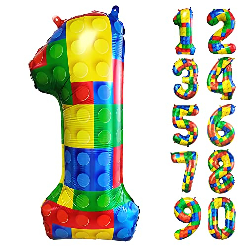 CHANGZHONG® Baustein Geburtstag Ballon Zahl 1