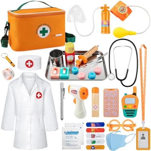 EFO SHM Arztkoffer Kinder Holz 34-teiliges Doktorkoffer