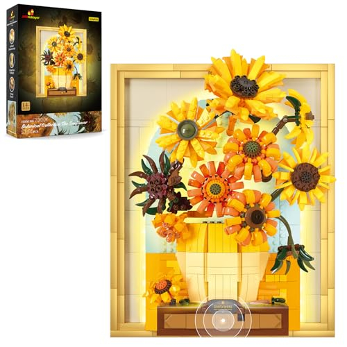 JMBricklayer Blumen Sonnenblumen Bausets mit Lichtern