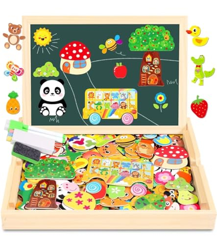 Jojoin 130 Stücke Magnetisches Holzpuzzle