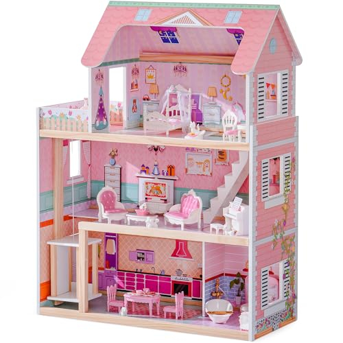 ROBUD Holz Puppenhaus für Kinder