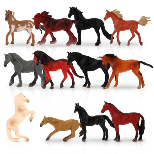 12 Stück Pferde Tiere-Figuren Set
