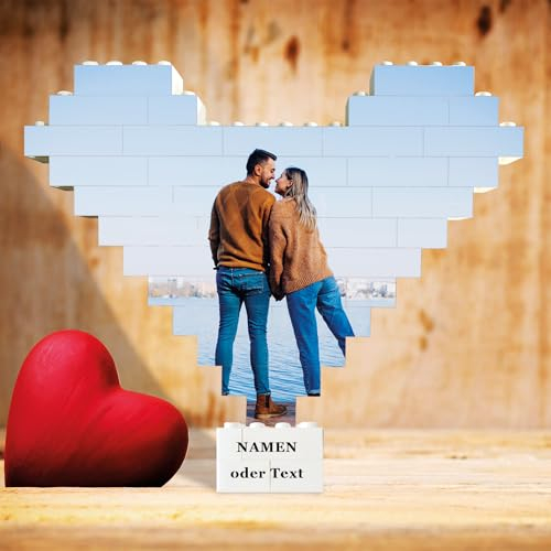 Herz Personalisierte Bausteine mit Foto Puzzle
