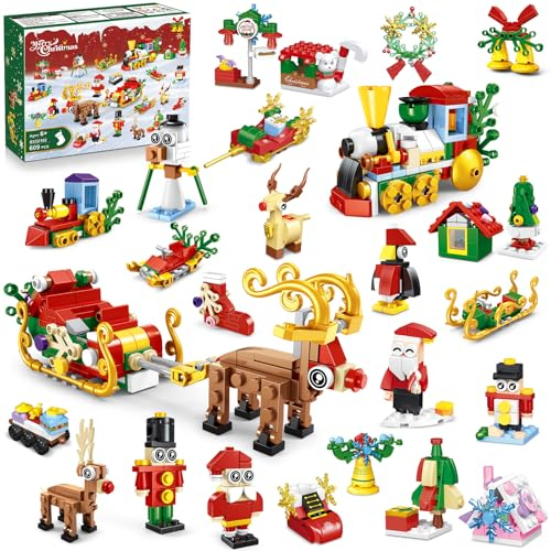 INSOON 24 Päck Weihnachten Bauspielzeug 2024