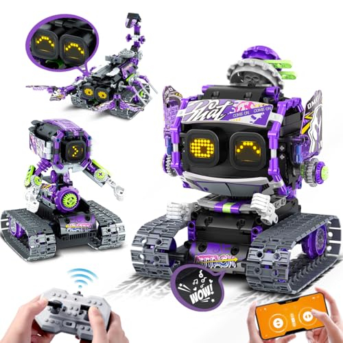 INSOON Technik Roboter Bauspielzeug mit LED Augen & Sound