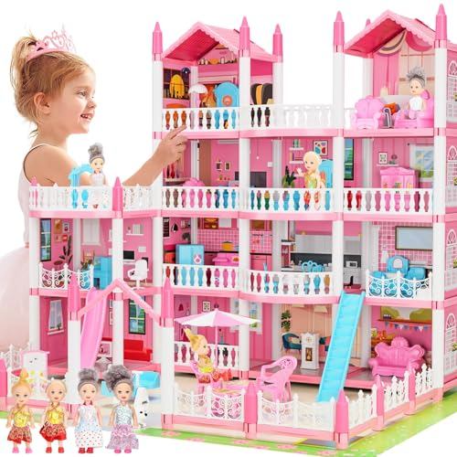 Rosa Puppenhaus für Mädchen