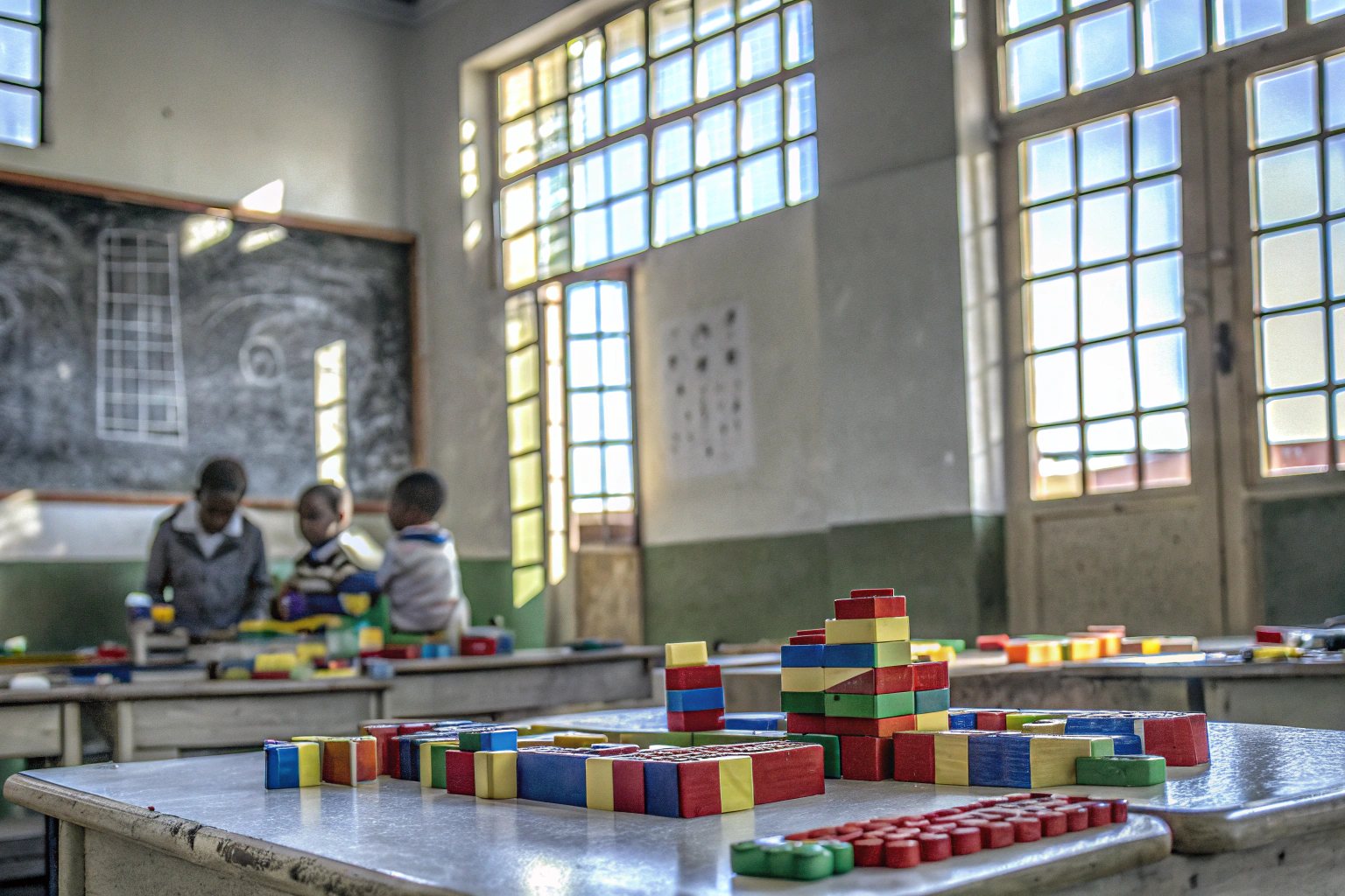 Schüler, die in einem Klassenzimmer mit LEGO Education Produkten arbeiten, um praktische Lernerfahrungen zu sammeln. Schüler arbeiten mit LEGO Education